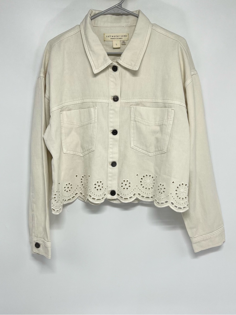Saltwater luxe denim jacket women’s large